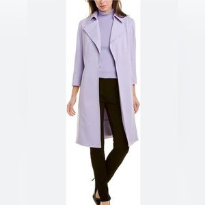 Anne Klein Womens Twill Wide-Collar Open-Front Blazer Light Lavender
